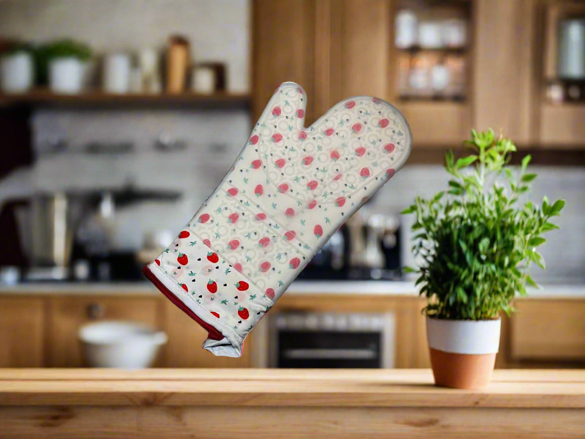 Heat Resistant Oven Mitt & Non-Slip Kitchen Mat – Sky Blue & Classic Grey